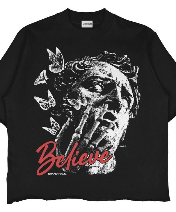 “Believe” Graphic Oversized T-Shirt – Premium Streetwear